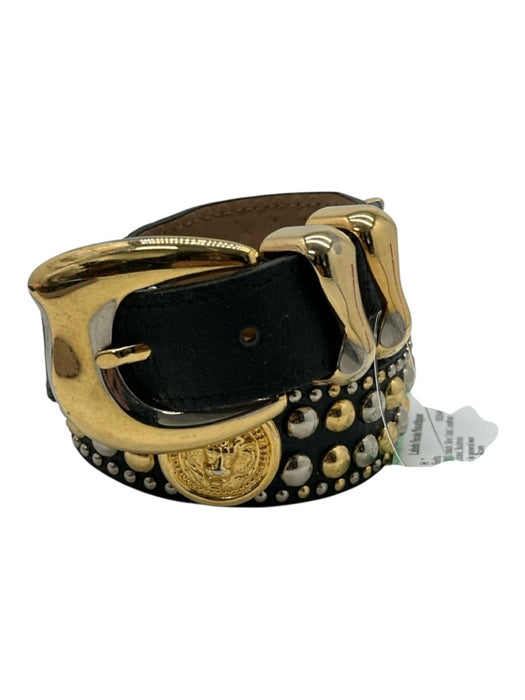 Code Azure Black, Silver, Gold Leather Studded Belts Black, Silver, Gold / 36