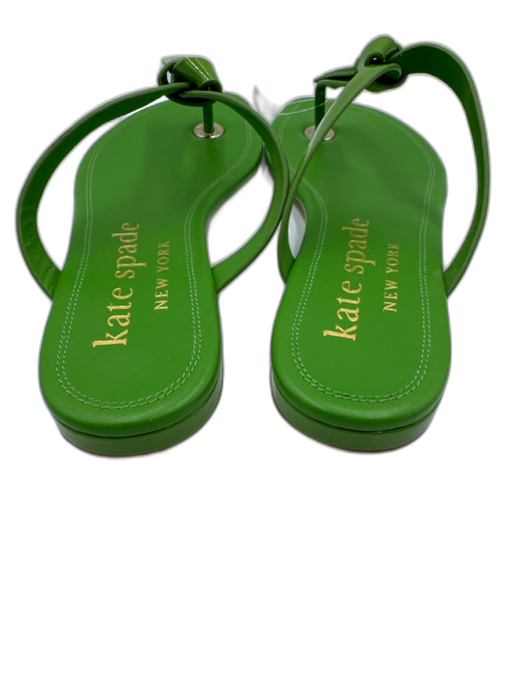 Kate Spade Shoe Size 9.5 Green Leather Flip Flop Bow Detail Sandals Green / 9.5