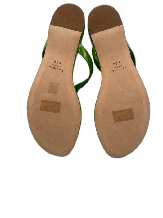 Kate Spade Shoe Size 9.5 Green Leather Flip Flop Bow Detail Sandals Green / 9.5