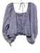 Anthropologie Size S Periwinkle Blue Cotton Long puff sleeve Embroidered Top Periwinkle Blue / S