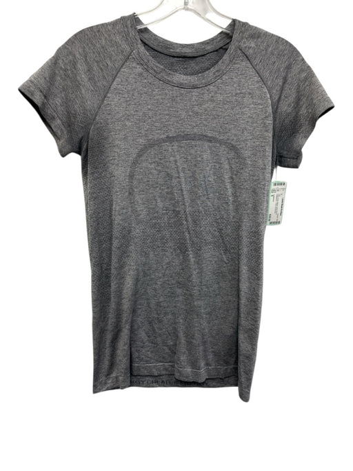 Lululemon Size 8 Gray Nylon Blend Short Sleeve Heathered T Shirt Top Gray / 8