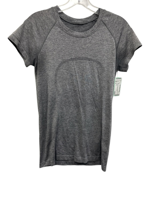 Lululemon Size 8 Gray Nylon Blend Short Sleeve Heathered T Shirt Top Gray / 8