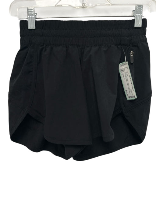 Lululemon Size 4 Black Polyester & Elastane Elastic Drawstring Waist Shorts Black / 4