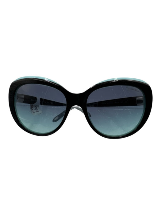 Tiffany & Co. Blue & Black Acetate Oval Sunglasses Blue & Black