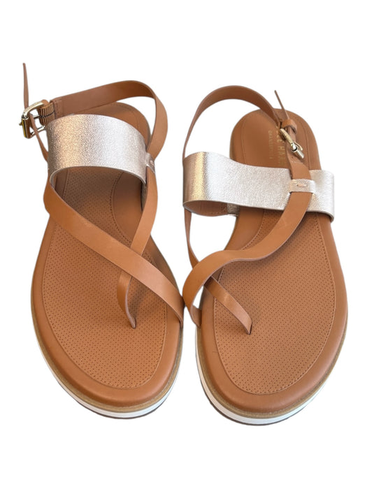 Cole Haan Shoe Size 8 Brown Leather Slingbacks toe strap Almond Toe Flat Shoes Brown / 8