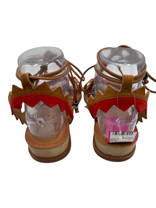 Dolce Vita Shoe Size 8 Brown & Red Leather Upper Suede Strappy Low Wedge Sandals Brown & Red / 8