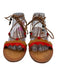 Dolce Vita Shoe Size 8 Brown & Red Leather Upper Suede Strappy Low Wedge Sandals Brown & Red / 8