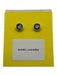Marc Jacobs Black & Silver Tone Metal Enamel Button Stud Post Back Earrings Black & Silver Tone