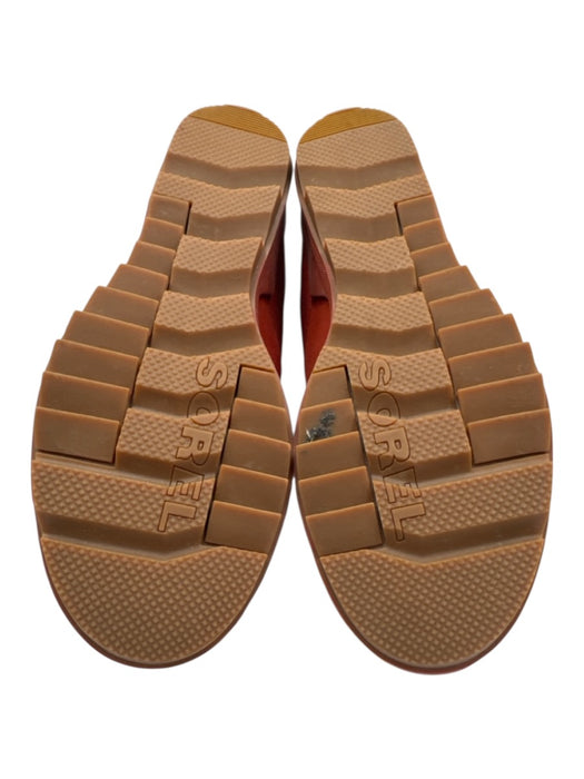 Sorel Shoe Size 7.5 Orange Leather Suede Chelsea Stitching Rubber Sole Booties Orange / 7.5