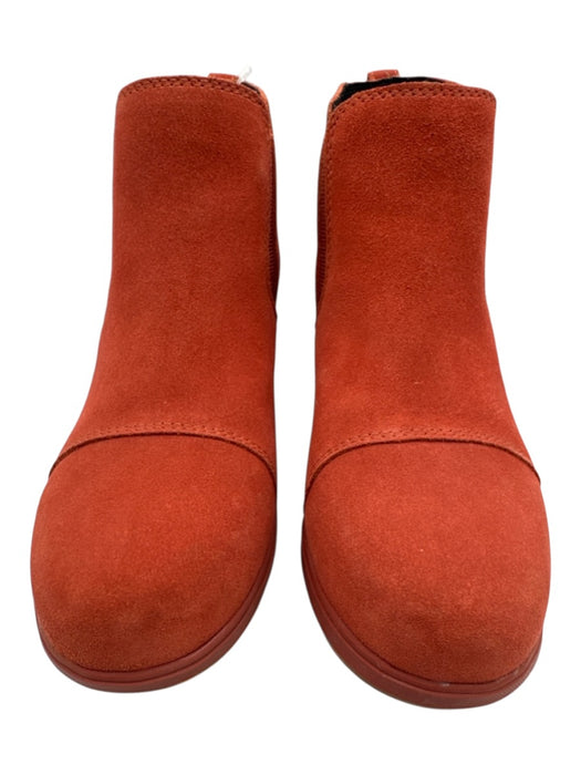 Sorel Shoe Size 7.5 Orange Leather Suede Chelsea Stitching Rubber Sole Booties Orange / 7.5