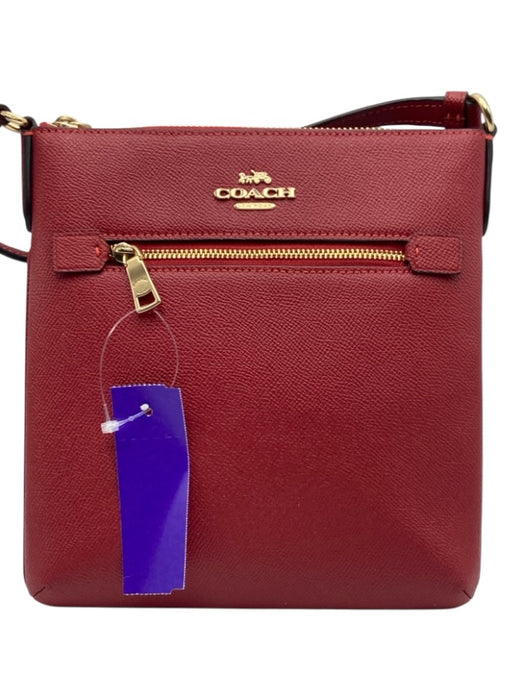 Coach Red Coated Leather Zip Close Crossbody Bag Red / S/M