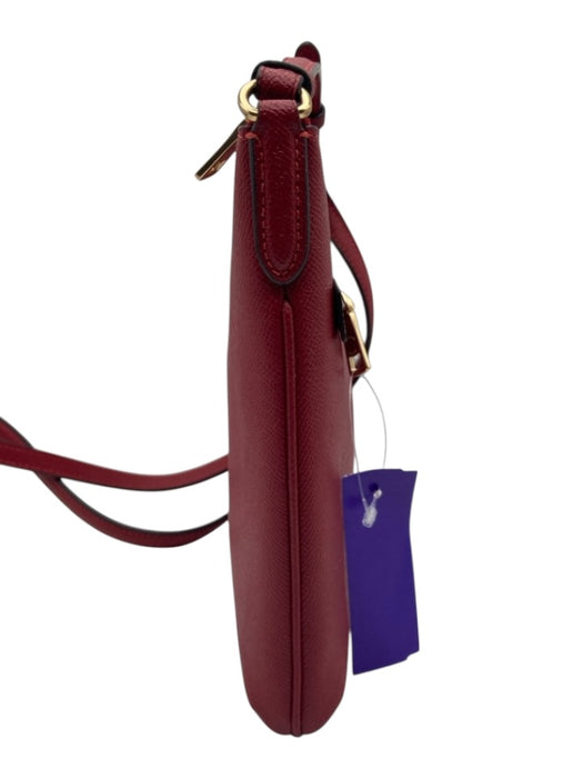 Coach Red Coated Leather Zip Close Crossbody Bag Red / S/M