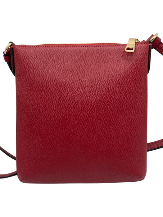 Coach Red Coated Leather Zip Close Crossbody Bag Red / S/M