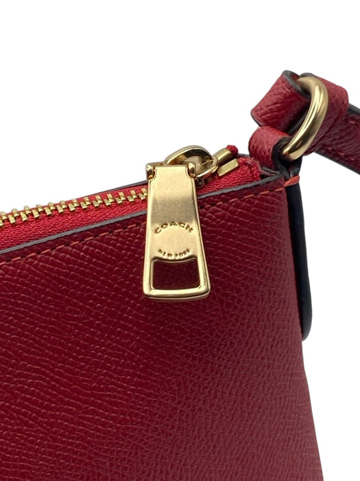 Coach Red Coated Leather Zip Close Crossbody Bag Red / S/M