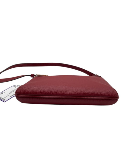 Coach Red Coated Leather Zip Close Crossbody Bag Red / S/M