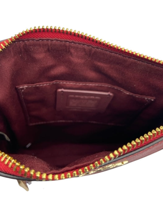 Coach Red Coated Leather Zip Close Crossbody Bag Red / S/M