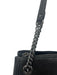 Coach Black Pebbled Leather Shoulder Bag Zip Close silver hardware Bag Black / S/M