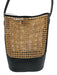 J Crew Beige & Black Paper Leather Woven Holes shoulder strap Bag Beige & Black / M