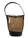 J Crew Beige & Black Paper Leather Woven Holes shoulder strap Bag Beige & Black / M