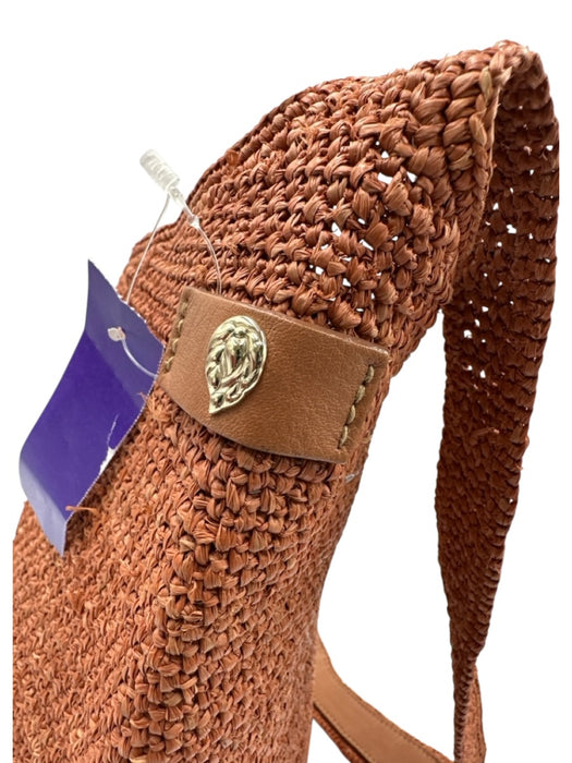 Helen Kaminski Brown Raffia Woven Crossbody Strap Open Bag Brown / S/M