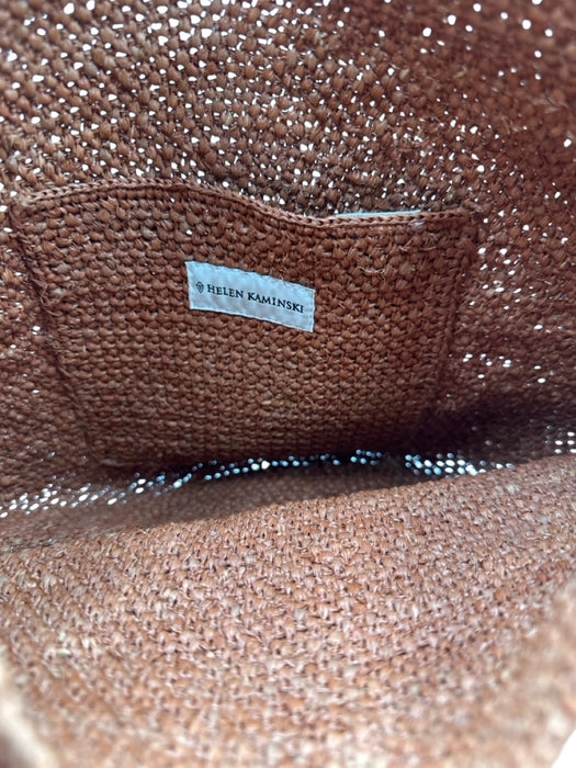 Helen Kaminski Brown Raffia Woven Crossbody Strap Open Bag Brown / S/M