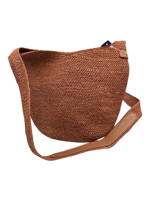 Helen Kaminski Brown Raffia Woven Crossbody Strap Open Bag Brown / S/M