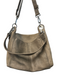 Hammitt Taupe Suede Silver Hardware Crossbody Double Strap Zip Close Bag Taupe / Medium
