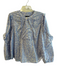 J Crew Size M Blue Cotton Floral Long Sleeve Button Up Ruffle Detail Top Blue / M