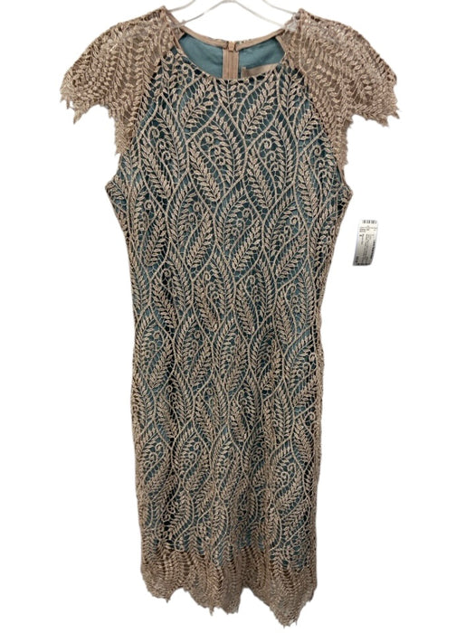 Mignon Doo Size 6 Blue & Silver Polyester Blend Metallic Thread Cap Sleeve Dress Blue & Silver / 6