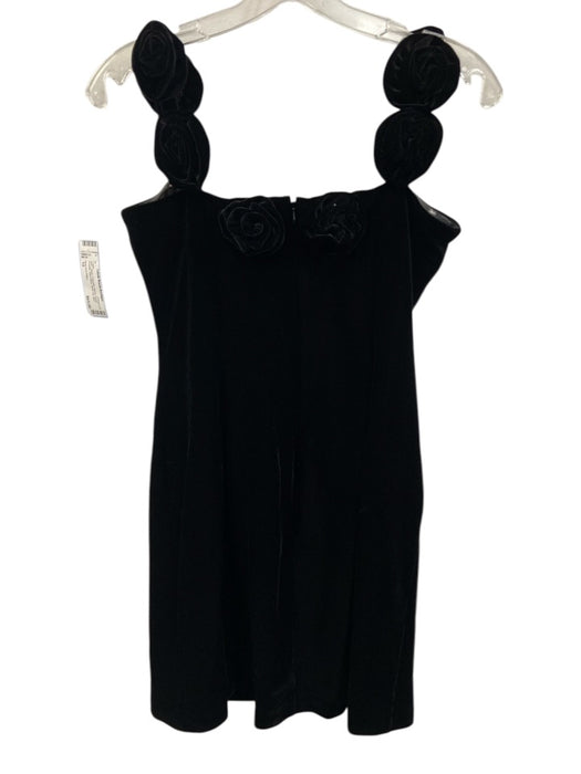Avec Les Filles Size 12 Black Polyester Blend Velvet Rosette Sleeveless Dress Black / 12