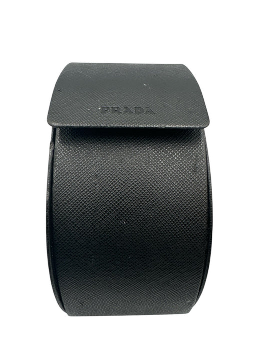 Prada Black Acetate Shield Style Logo Detail Tinted Lens Sunglasses Black