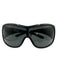 Prada Black Acetate Shield Style Logo Detail Tinted Lens Sunglasses Black
