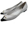 Chanel Shoe Size 39 Black & White Leather Upper Gold Tone Details Flat Pumps Black & White / 39