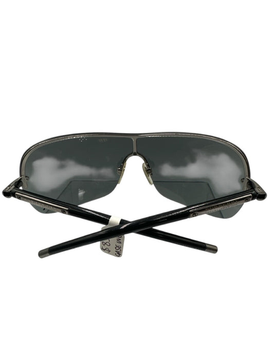 Burberry Black Metal & Acetate Shield Style Logo Detail Tinted Lens Sunglasses Black