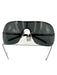 Burberry Black Metal & Acetate Shield Style Logo Detail Tinted Lens Sunglasses Black