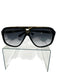 Louis Vuitton Black & Gold Tone Acetate Metal Accent Flat Top Sunglasses Black & Gold Tone