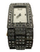 D&G Dolce & Gabbana Silver & Clear Stainless steel Rhinestone Clasp Watches Silver & Clear