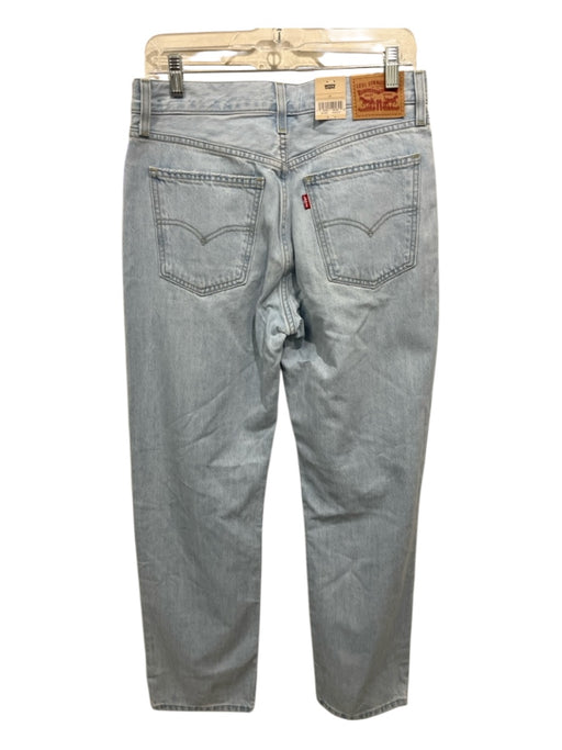 Levis Size 28 Light Wash Cotton Denim Straight Leg Ripped Knee Zip Fly Jeans Light Wash / 28