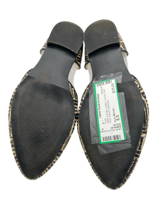 Isaac Mizrahi Shoe Size 8.5 Black & Beige Leather D'orsay Aztec Print Flats Black & Beige / 8.5