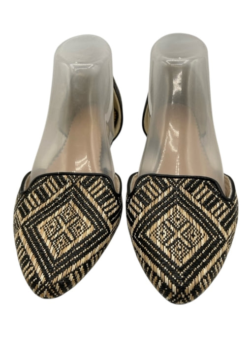 Isaac Mizrahi Shoe Size 8.5 Black & Beige Leather D'orsay Aztec Print Flats Black & Beige / 8.5