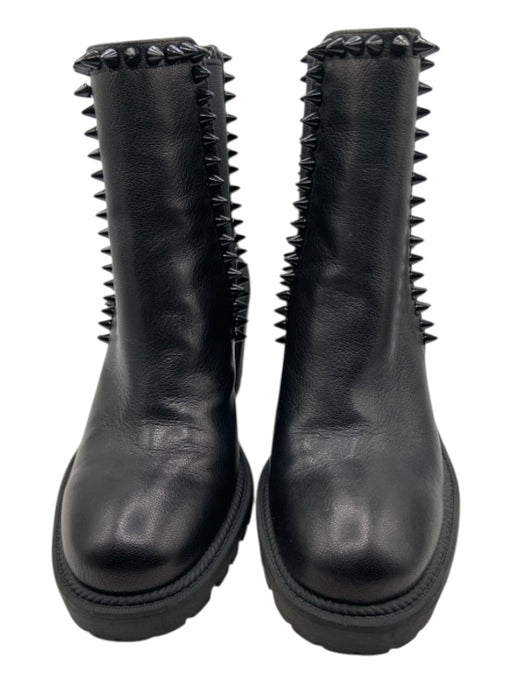 Jessica Simpson Shoe Size 8.5 Black Leather Studded Chelsea Block Heel Booties Black / 8.5