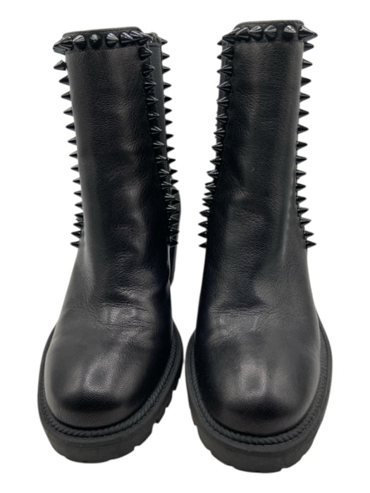 Jessica Simpson Shoe Size 8.5 Black Leather Studded Chelsea Block Heel Booties Black / 8.5