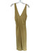 FP Beach Size M Tan Polyester Sleeveless Gathered Front Maxi Dress Tan / M