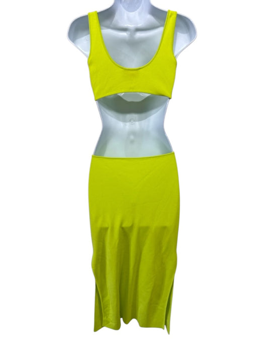 Solid & Striped Size XS Lime Green Viscose Blend Cut Out Sleeveless Slits Dress Lime Green / XS