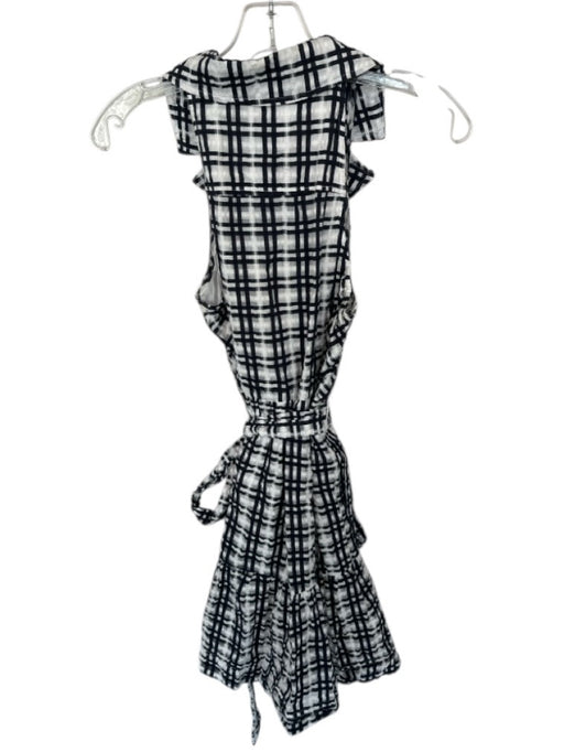 Maeve Size 2 Black & White Cotton Blend Plaid Button Sleeveless Collared Dress Black & White / 2