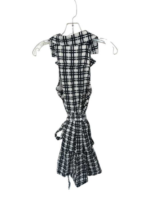 Maeve Size 2 Black & White Cotton Blend Plaid Button Sleeveless Collared Dress Black & White / 2
