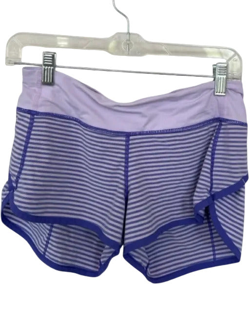 Lululemon Size 4 Purple Nylon Blend Striped Low Waist Athletic Shorts Purple / 4