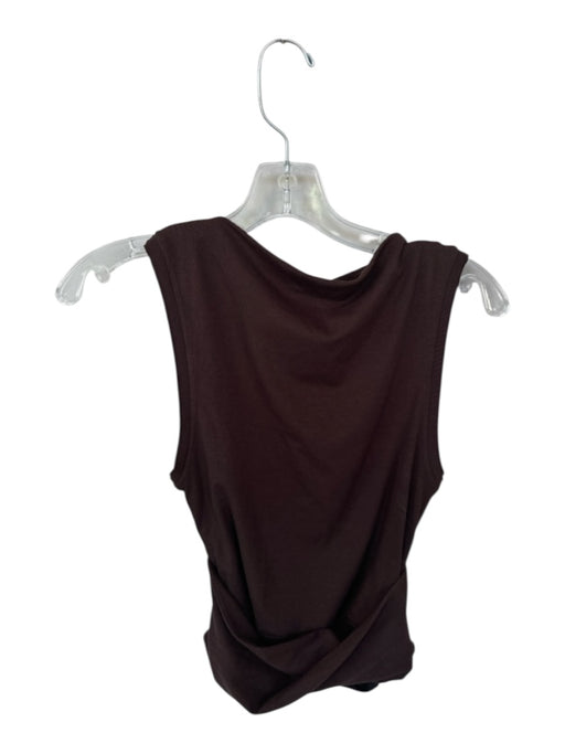 Dissh Size S Brown Rayon & Spandex Twist Detail Boatneck Top Brown / S