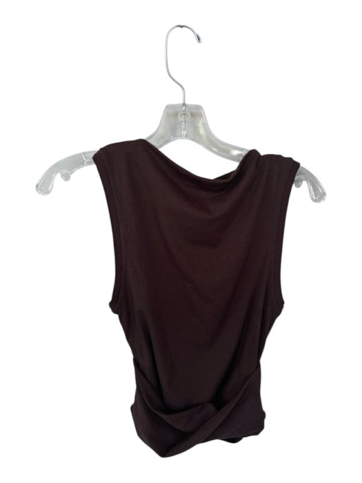 Dissh Size S Brown Rayon & Spandex Twist Detail Boatneck Top Brown / S