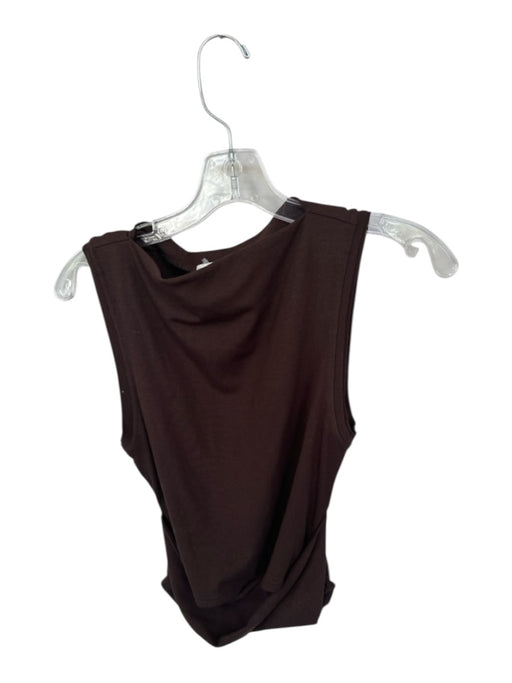 Dissh Size S Brown Rayon & Spandex Twist Detail Boatneck Top Brown / S